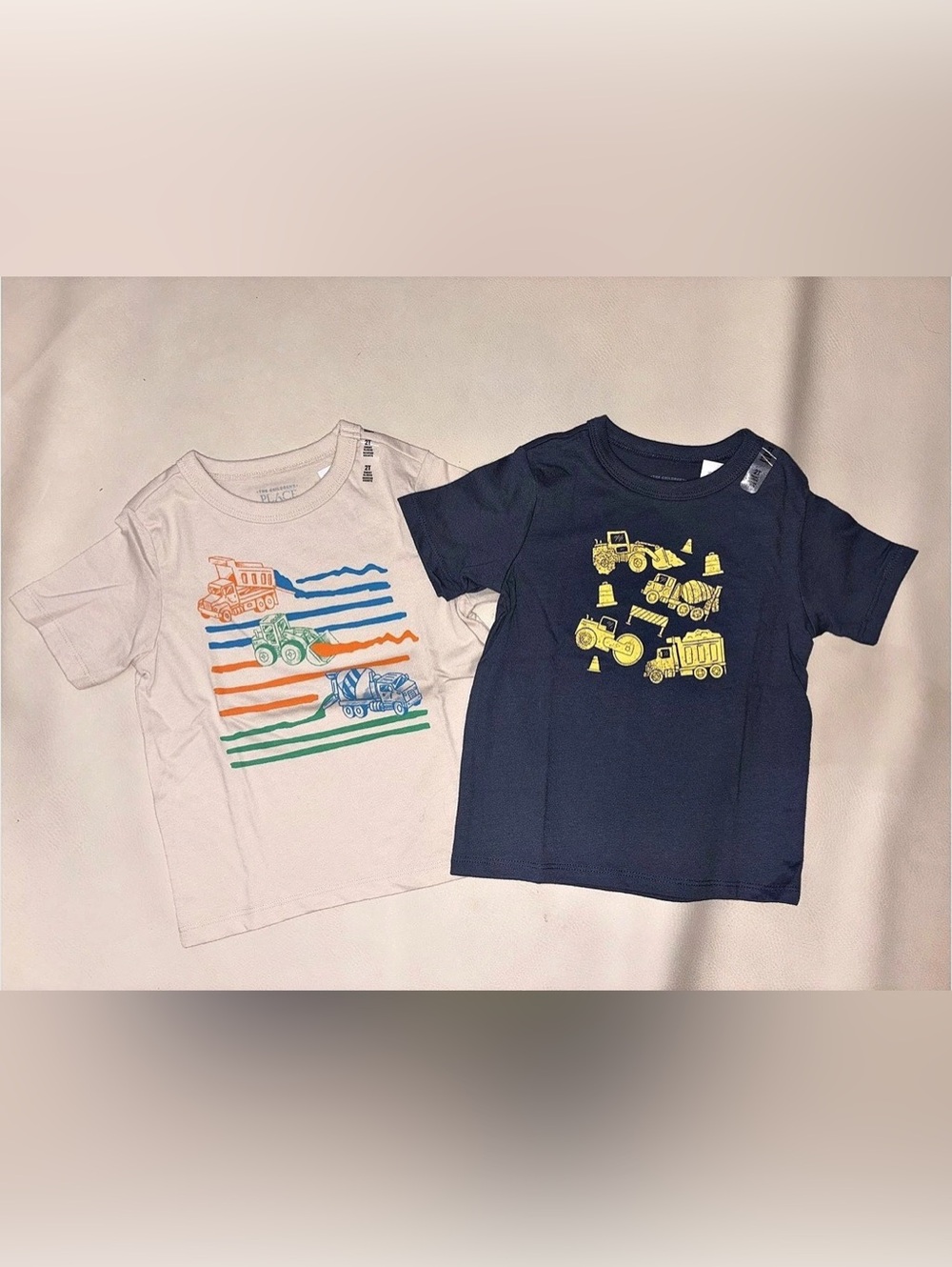 The Children's Place Boys Construction Truck Graphic Tee 2-Pack, 2T